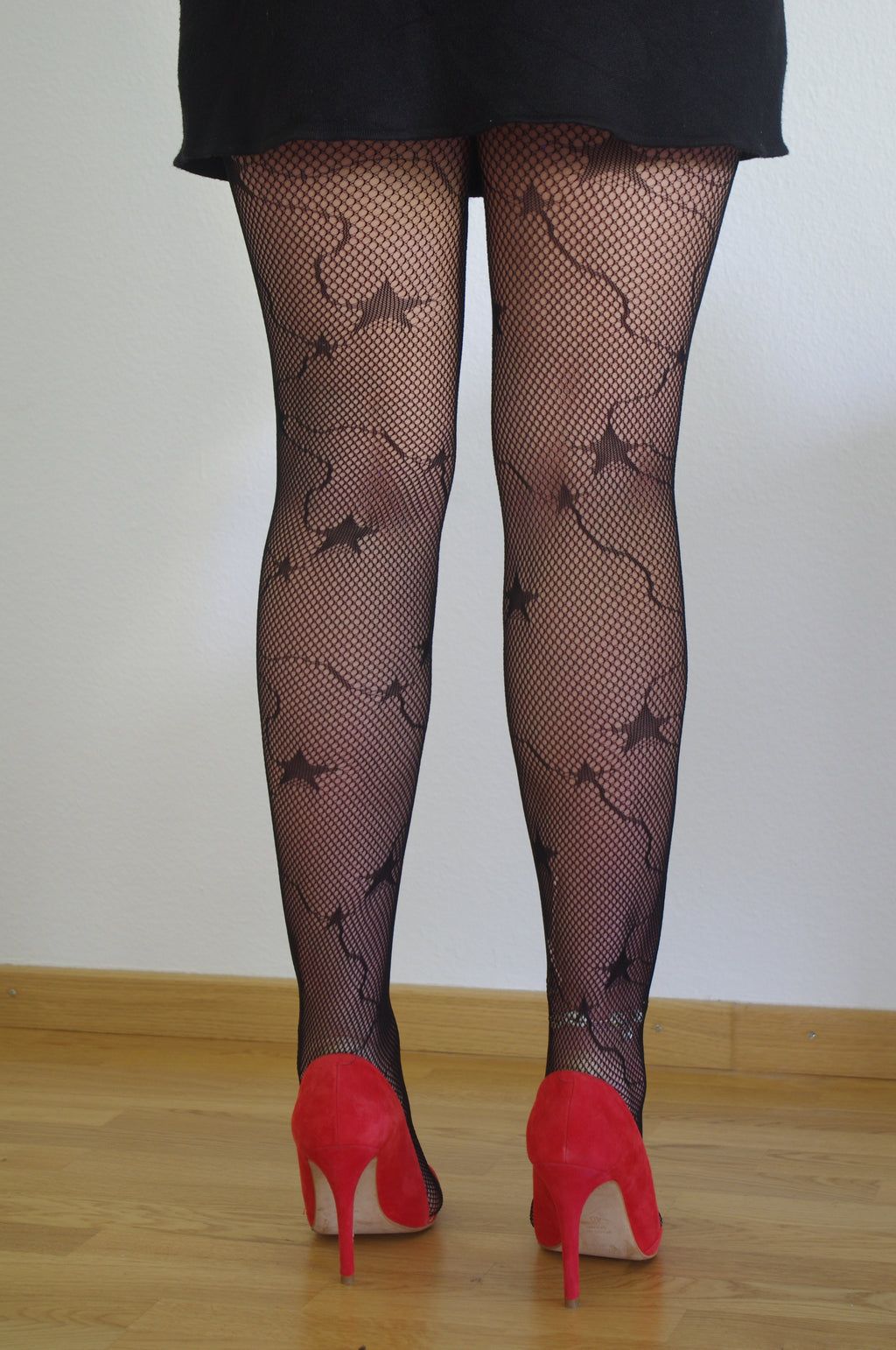 Netzstrumpfhose Damen – Sternmuster Schwarz | NoirSilk